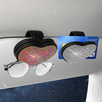 Clip Organizador Magnético para Auto con Soporte de Gafas y Diamantes