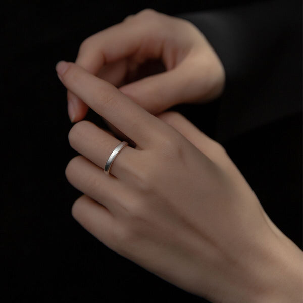 Anillo de Pareja Cepillado Minimalista Estilo Coreano