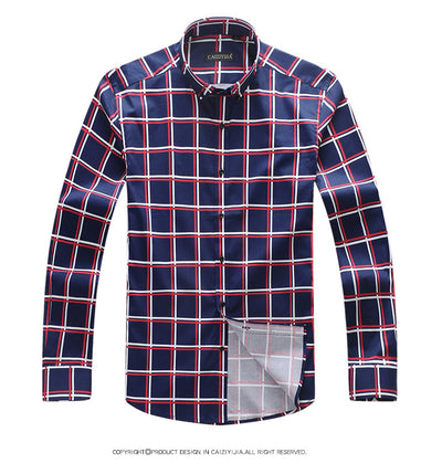 Camisa Casual de Manga Larga Cuadros Slim Fit Sin Planchado - Image 14