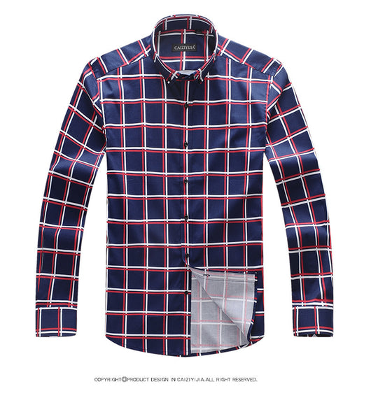 Camisa Casual de Manga Larga Cuadros Slim Fit Sin Planchado - Image 14