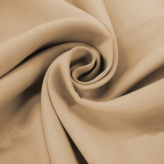 Close-up of a navy blue blackout curtain, showcasing the fabric texture and the black lining on the back. - Image 3