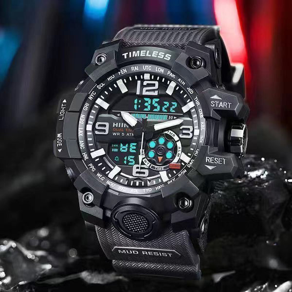 Reloj Deportivo Electrónico Impermeable Pantalla Dual Grande para Hombre