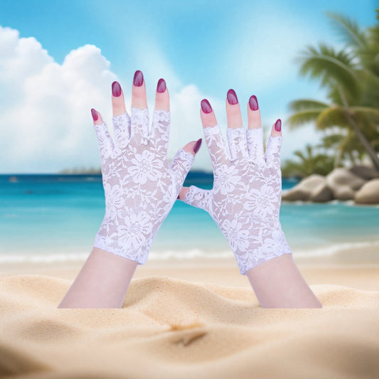 Guantes de Encaje sin Dedos con Protección Solar para Mujer Verano - Image 2