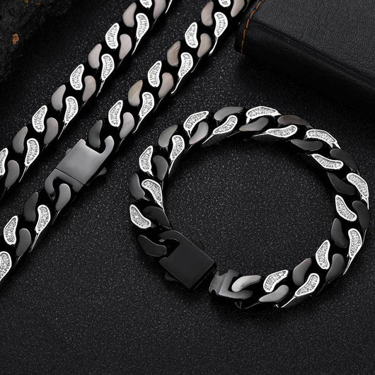 Pulsera de Acero Titanio para Hombre con Circonitas y Acabado Facetado - Image 16