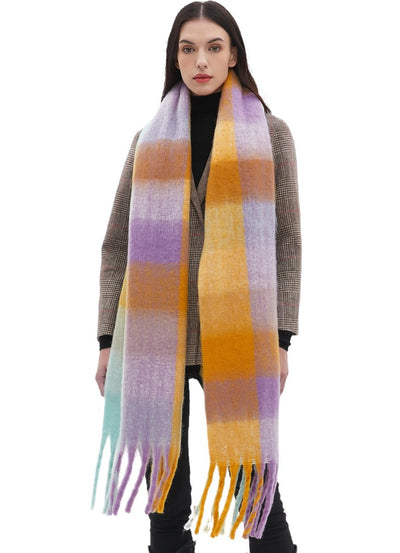 Bufanda Cuadrada Unisex con Borlas y Textura Gruesa - Image 18