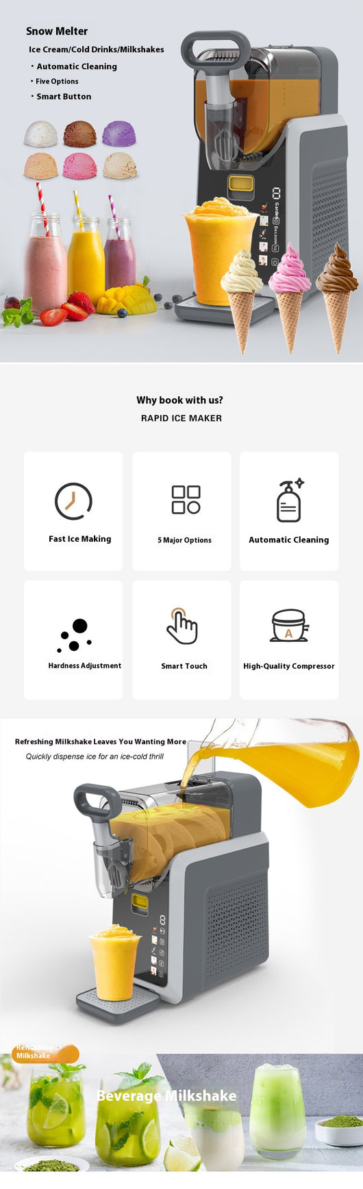 Máquina Comercial para Hacer Helado y Nieve Raspada - Image 9