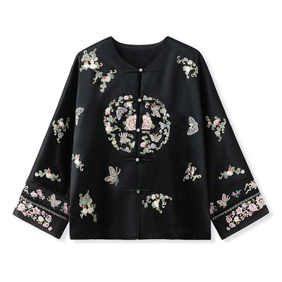 Blusa Larga Estilo Chino Premium con Bordado y Estampado Artesanal - Image 8