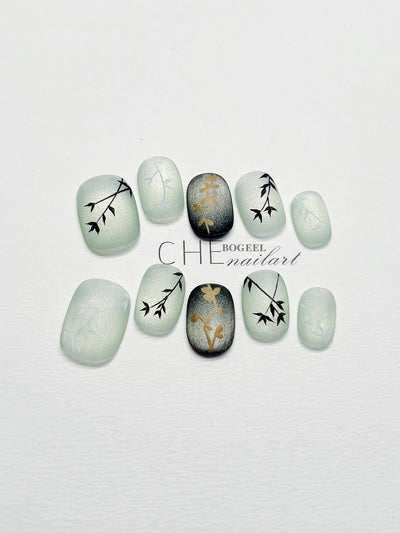 Uñas Postizas Cuadradas Cortas - Diseño Manicura de Verano - Image 3