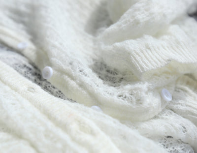 Cardigan de Mohair Calado Tejido Hueco - Image 11