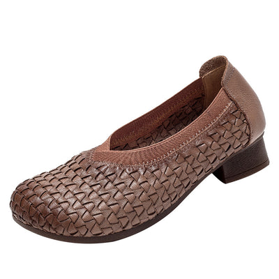 Zapatos de Cuero Retro con Tacón Bajo para Mujer - Image 10