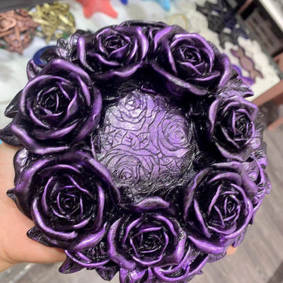 Soporte para Bola de Cristal Rosa en Resina - Decoración de Escritorio