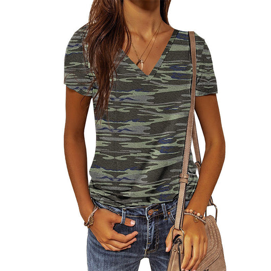 Blusa Leopardo Cuello V Manga Corta Ajustada - Image 8