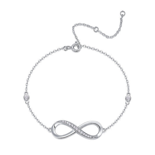 Pulsera de Plata S925 con Moissanita Premium - Joyería Lujo Ligero Chapada en Platino