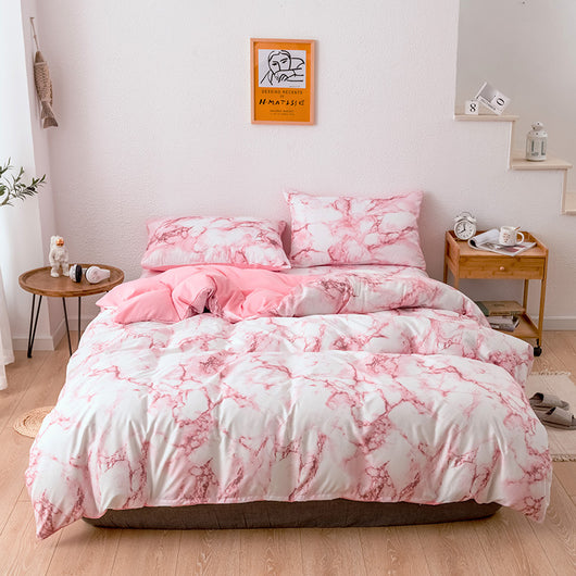 Juego de Funda Nórdica y Almohada con Patrón de Mármol - Image 3