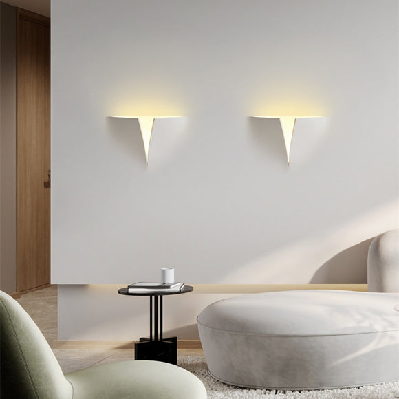 Aplique de Pared Empotrado Minimalista Yeso Natural sin Marco