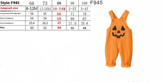 Pantalón Peto de Pana Halloween con Bordado Calabaza y Grimace para Bebé - Image 7