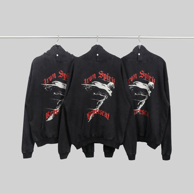 Sudadera Oversized con Estampado de Ángel Metalizado Efecto Desgastado - Image 5