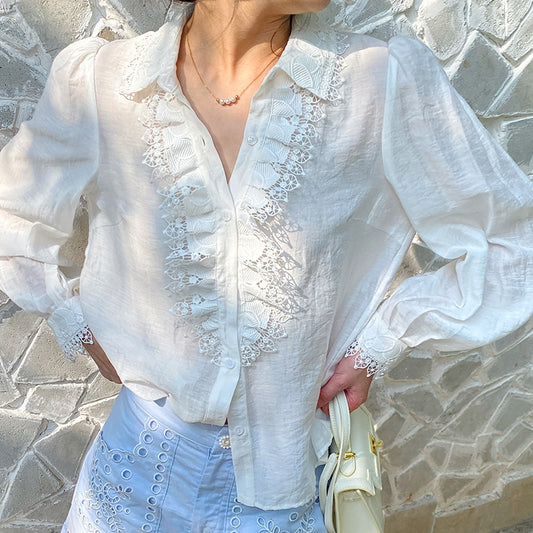Blusa Francesa Elegante de Manga Larga - Estilo Socialite para Mujer