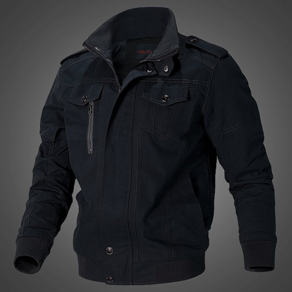 Abrigo Talla Grande de Algodón Lavado Estilo Aviador
