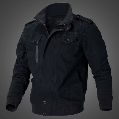 Abrigo Talla Grande de Algodón Lavado Estilo Aviador