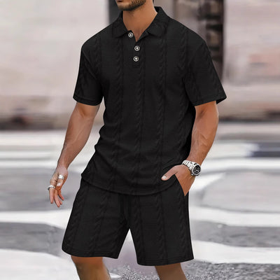 Conjunto Deportivo Masculino con Cuello de Solapa y Shorts - Image 21