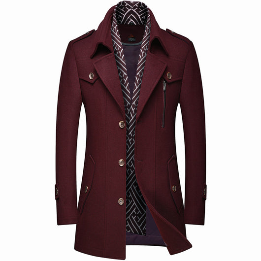 Abrigo Trinchera de Lana Gruesa para Hombre - Image 11