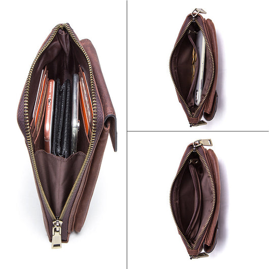 Bolsa Vintage para Celular en Cuero Crazy Horse - Estilo Retro para Hombre - Image 12