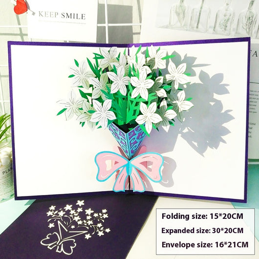 Tarjeta de Felicitación con Tallado de Rosas - Bendiciones de Cumpleaños - Image 9