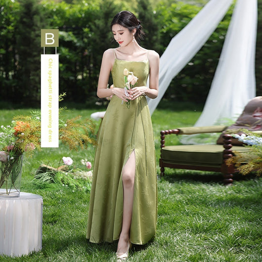 Vestido de Dama de Honor Verde Estilo Nacional - Image 11