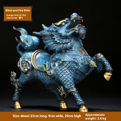 Par de Ornamentos Feng Shui Fire Kirin en Cobre - Decoración del Hogar - Image 10