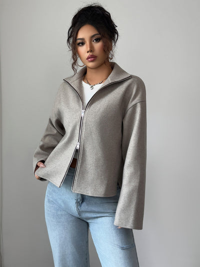 Chaqueta Larga de Color Sólido para Mujer - Abrigo Elegante de Manga Larga - Image 10