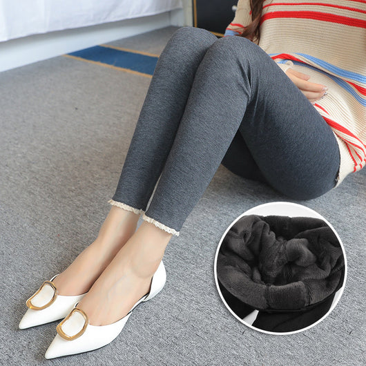 Leggins de Maternidad con Soporte Abdominal - Algodón Grueso y Terciopelo Elástico - Image 5