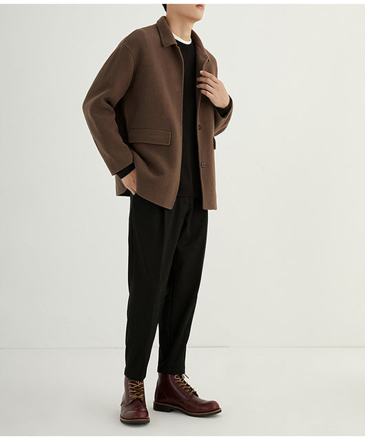 Abrigo de Lana Reversible Estilo Británico para Hombre - Image 8