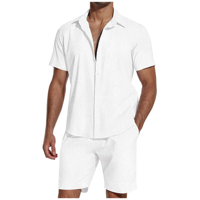 Camisa de Lino con Solapa Manga Corta para Hombre - Image 20
