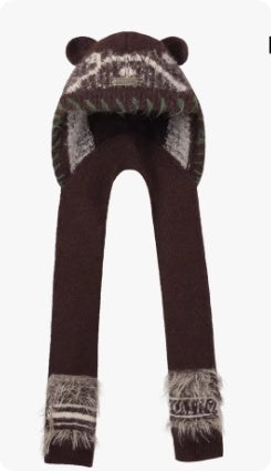 Gorro Tejido con Orejas de Osito para Mujer - Image 9