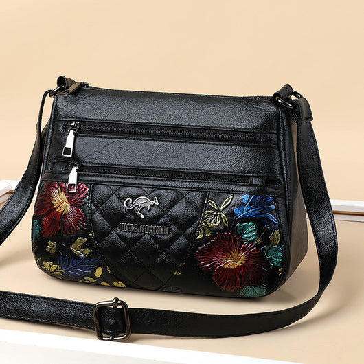 Bolso Crossbody Multicompartimento con Diseño Bordado de Gran Capacidad - Image 9