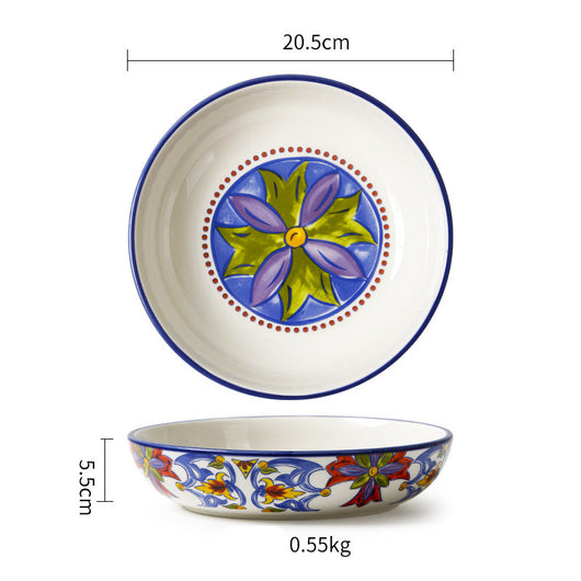 Plato de Cerámica Estilo Pastoral para Comidas Principales - Image 8