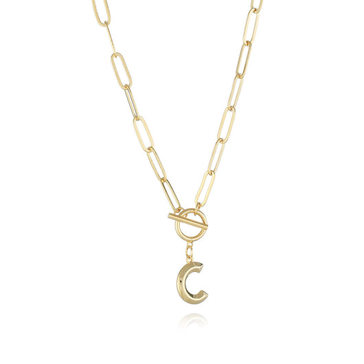 Collar de Letra Chapado en Oro Real Estilo Hip Hop - Image 31