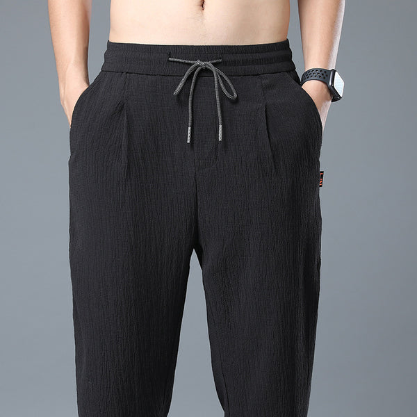 Pantalones Casuales Sueltos de Algodón y Lino Trend Ice Silk