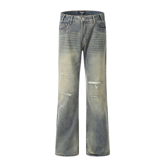 Pantalones Vaqueros Rotos Estilo Punk Retro para Hombre