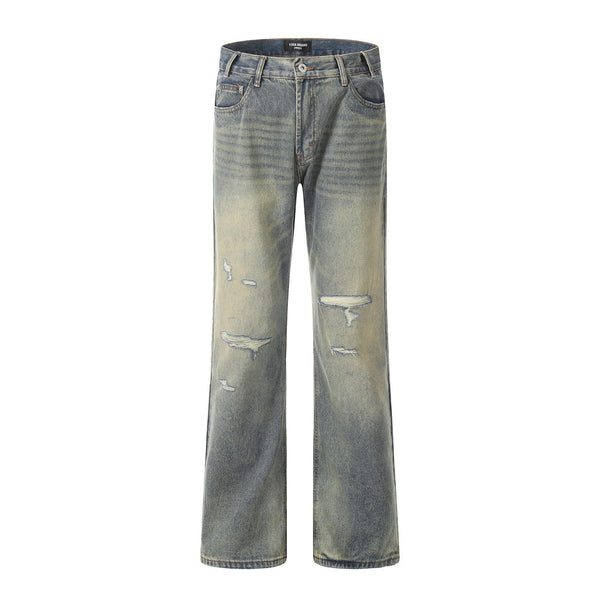 Pantalones Vaqueros Rotos Estilo Punk Retro para Hombre