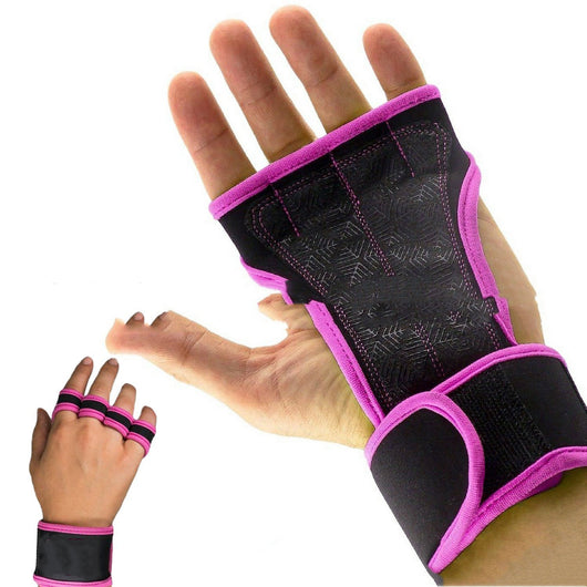 Guantes de Levantamiento de Pesas Medio Dedo con Soporte de Muñeca - Image 8
