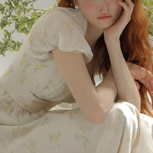 Vestido Vintage Cuadrado Elegante