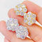 Aretes de Plata con Moissanita 5.0mm y Incrustación Floral