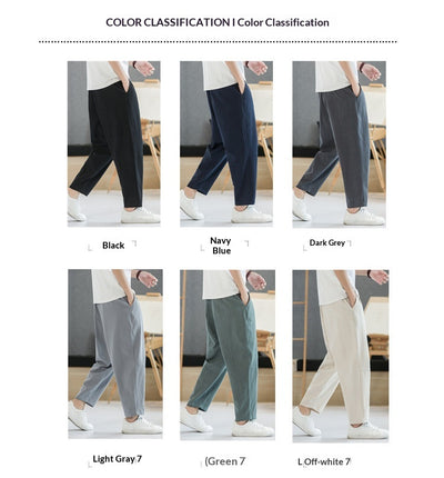 Pantalones Casuales de Algodón y Lino Hombre - Corte Recto Relajado - Image 15