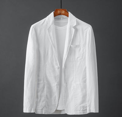 Traje de Lino Liso para Hombre - Primavera y Verano - Image 8