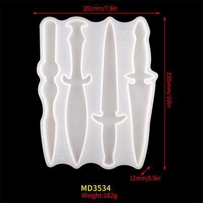 Molde de Silicona para Pendiente Espada Corta - Joyería Resina DIY - Image 3