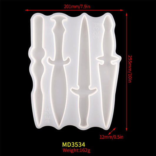 Molde de Silicona para Pendiente Espada Corta - Joyería Resina DIY - Image 3
