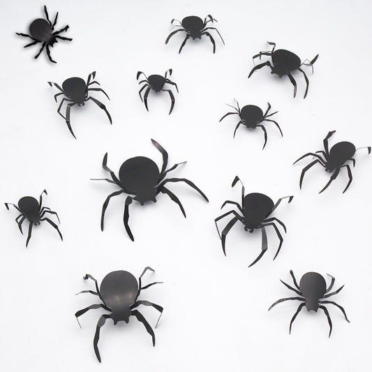Pegatinas Murales 3D de Murciélagos y Arañas para Halloween - Set de 12 Piezas