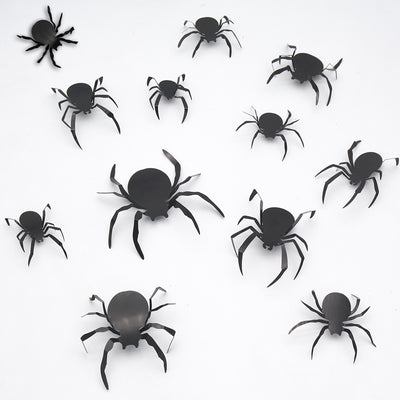 Pegatinas Murales 3D de Murciélagos y Arañas para Halloween - Set de 12 Piezas